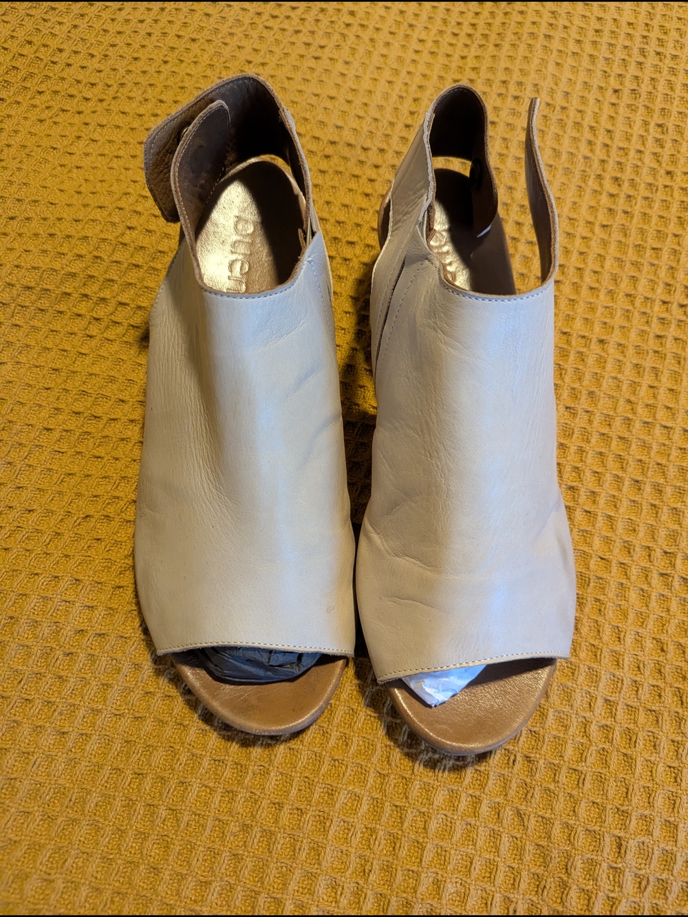 Blondo Beige Open-Toe Slingback Mules, 41